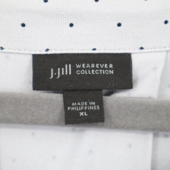 J. Jill Polka Dots Top Womens XL Gray Lagenlook Twee Casual Weekend Layering - Picture 2 of 15